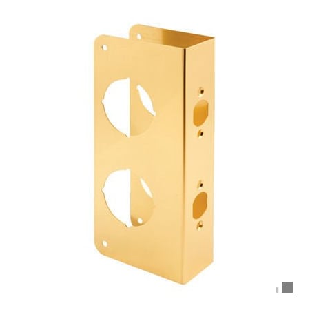 Prime-Line Brass Lock and Door Reinforcement Plate for 1-3/8 In. Thick Doors, Brass Finish (Single Pack) U 9559